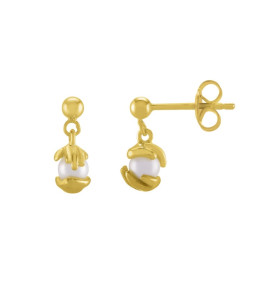 Boucles d'oreilles Jourdan Bijoux Hélicé, perles de culture et argent 925/1000 doré or jaune, AJF170249E