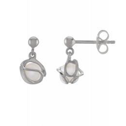 Boucles d'oreilles Jourdan Bijoux Lyse, perle de culture et argent 925/1000, AJF170261E