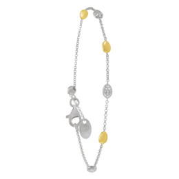 Bracelet Jourdan Bijoux Sara, oxydes de zirconium et argent 925/1000 bicolore, AJF280079B