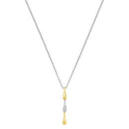 Collier Jourdan Bijoux Sara, oxydes de zirconium et argent 925/1000 bicolore, AJF280088N