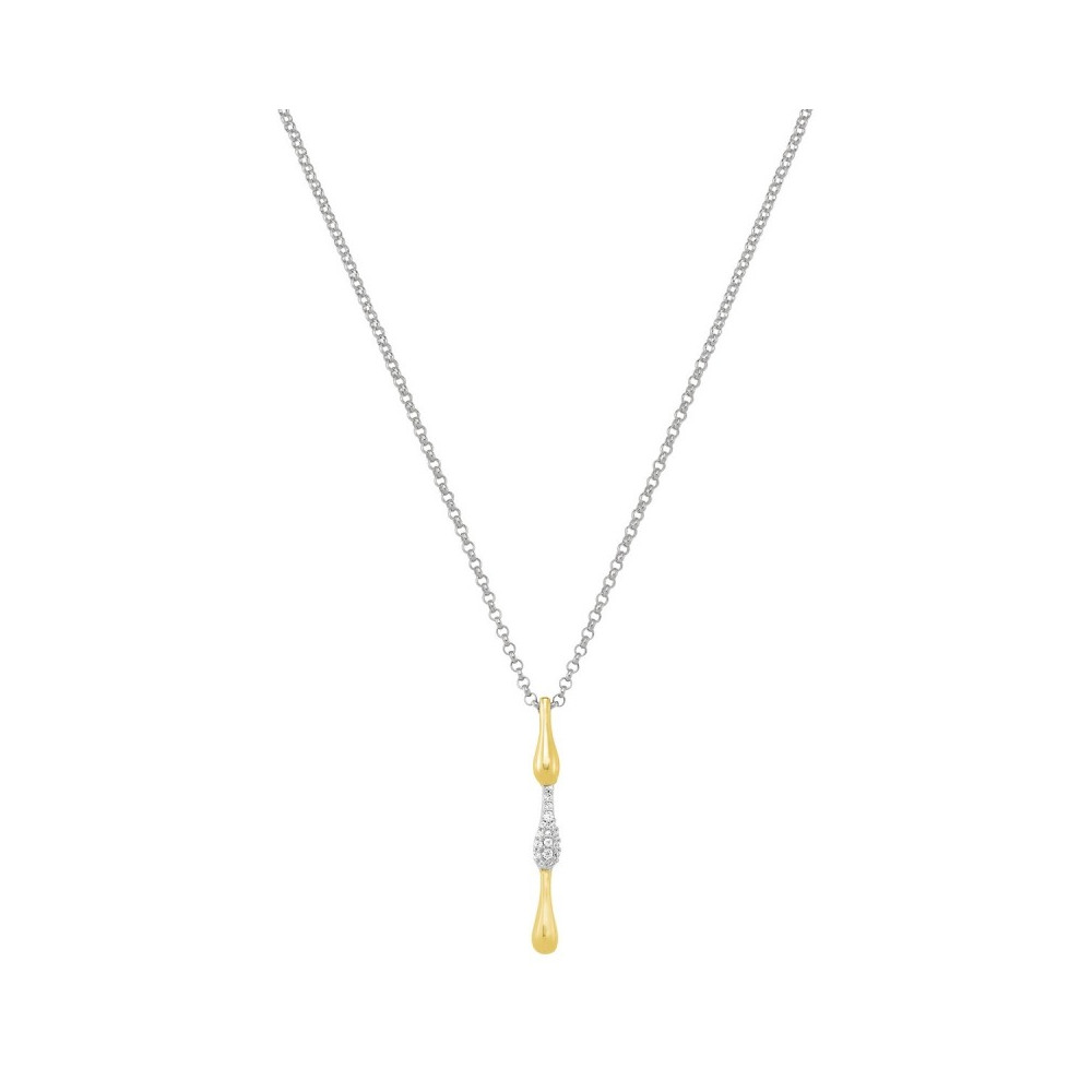 Collier Jourdan Bijoux Sara, oxydes de zirconium et argent 925/1000 bicolore, AJF280088N