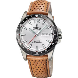 Montre homme FESTINA, 3 aiguilles et date, Titane et cuir, 20699/1