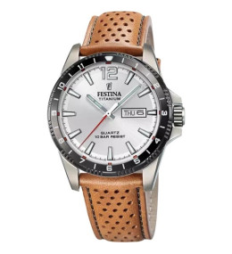 Montre homme FESTINA, 3 aiguilles et date, Titane et cuir, 20699/1