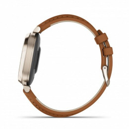Montre Garmin Lily® 2 Classic Cream Gold avec bracelet en cuir camel, 010-02839-02