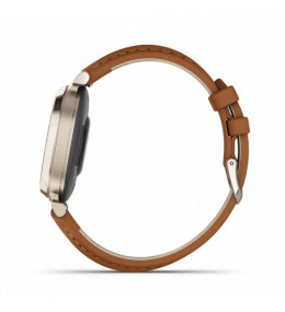 Montre Garmin Lily® 2 Classic Cream Gold avec bracelet en cuir camel, 010-02839-02