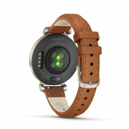 Montre Garmin Lily® 2 Classic Cream Gold avec bracelet en cuir camel, 010-02839-02