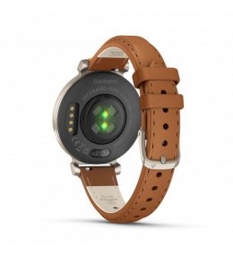 Montre Garmin Lily® 2 Classic Cream Gold avec bracelet en cuir camel, 010-02839-02