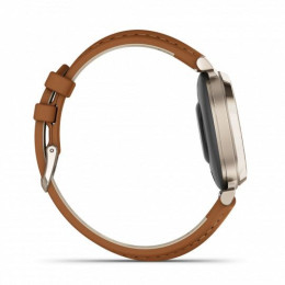 Montre Garmin Lily® 2 Classic Cream Gold avec bracelet en cuir camel, 010-02839-02