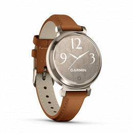 Montre Garmin Lily® 2 Classic Cream Gold avec bracelet en cuir camel, 010-02839-02