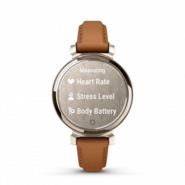 Montre Garmin Lily® 2 Classic Cream Gold avec bracelet en cuir camel, 010-02839-02