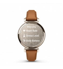 Montre Garmin Lily® 2 Classic Cream Gold avec bracelet en cuir camel, 010-02839-02