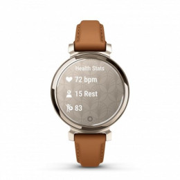 Montre Garmin Lily® 2 Classic Cream Gold avec bracelet en cuir camel, 010-02839-02
