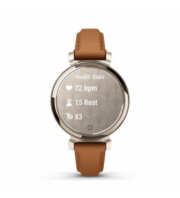 Montre Garmin Lily® 2 Classic Cream Gold avec bracelet en cuir camel, 010-02839-02