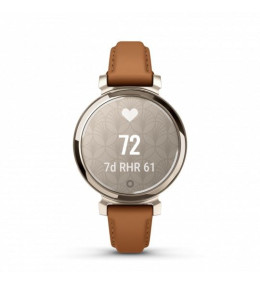 Montre Garmin Lily® 2 Classic Cream Gold avec bracelet en cuir camel, 010-02839-02