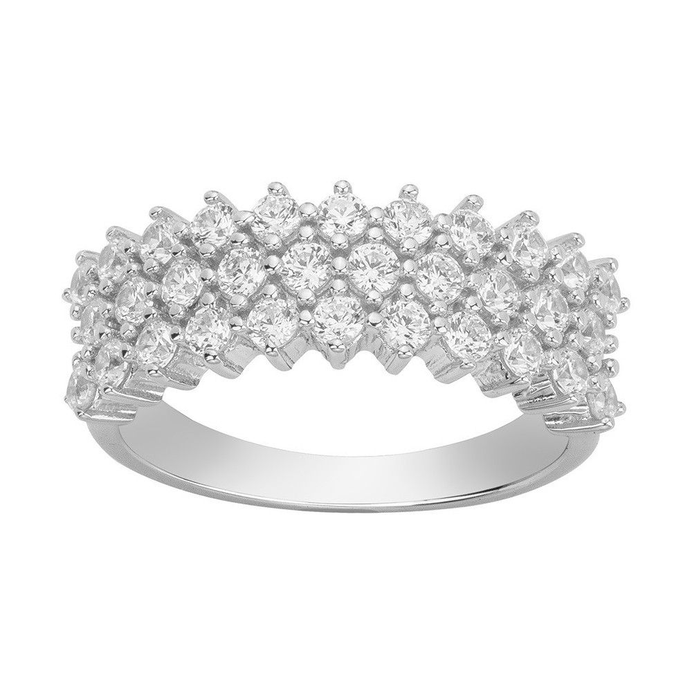 Bague Argent 925/1000 et 32 oxydes de zirconium by Stauffer