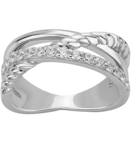 Bague Argent 925/1000 et 15 oxydes de zirconium by Stauffer