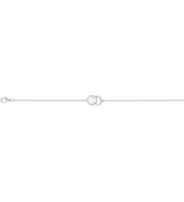 Le Bracelet argent 925/1000, motif double anneaux et 14 oxydes de zirconium by Stauffer