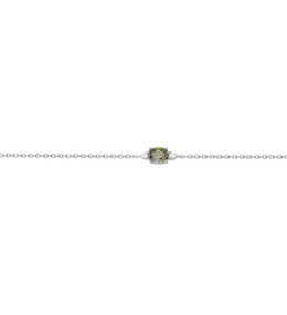 Bracelet argent 925/1000, 1 oxyde de zirconium vert olive et 2 oxydes de zirconium by Stauffer
