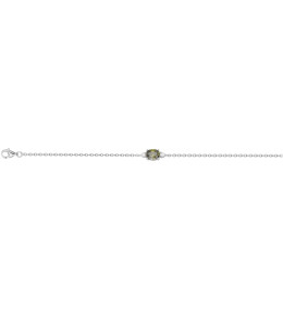 Le Bracelet argent 925/1000, 1 oxyde de zirconium vert olive et 2 oxydes de zirconium by Stauffer