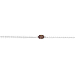 Bracelet argent 925/1000, 1 oxyde de zirconium marron et 2 oxydes de zirconium by Stauffer