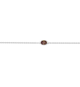Bracelet argent 925/1000, 1 oxyde de zirconium marron et 2 oxydes de zirconium by Stauffer