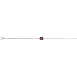 Le Bracelet argent 925/1000, 1 oxyde de zirconium marron et 2 oxydes de zirconium by Stauffer