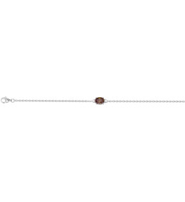 Le Bracelet argent 925/1000, 1 oxyde de zirconium marron et 2 oxydes de zirconium by Stauffer