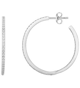 Boucles d'oreilles créoles Argent 925/1000 et 100 oxydes de zirconium by Stauffer