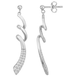 Boucles d'oreilles pendantes Argent 925/1000 et 38 oxydes de zirconium by Stauffer