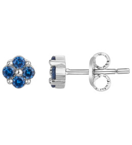 Boucles d'oreilles Argent 925/1000, 8 spinelles bleues by Stauffer