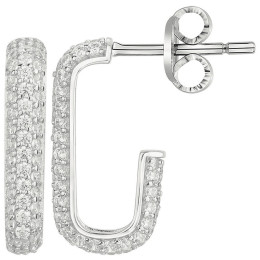 Boucles d'oreilles demi-créoles Argent 925/1000 et 142 oxydes de zirconium by Stauffer