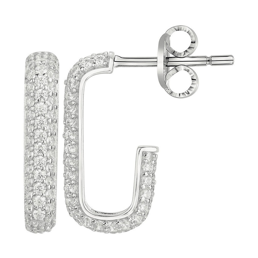 Boucles d'oreilles demi-créoles Argent 925/1000 et 142 oxydes de zirconium by Stauffer