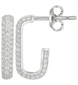 Boucles d'oreilles demi-créoles Argent 925/1000 et 142 oxydes de zirconium by Stauffer
