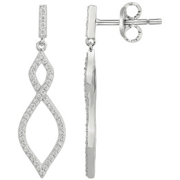 Boucles d'oreilles pendantes Argent 925/1000 et 96 oxydes de zirconium by Stauffer