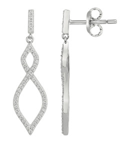 Boucles d'oreilles pendantes Argent 925/1000 et 96 oxydes de zirconium by Stauffer