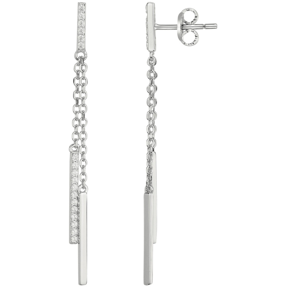 Boucles d'oreilles pendantes Argent 925/1000 et 36 oxydes de zirconium by Stauffer