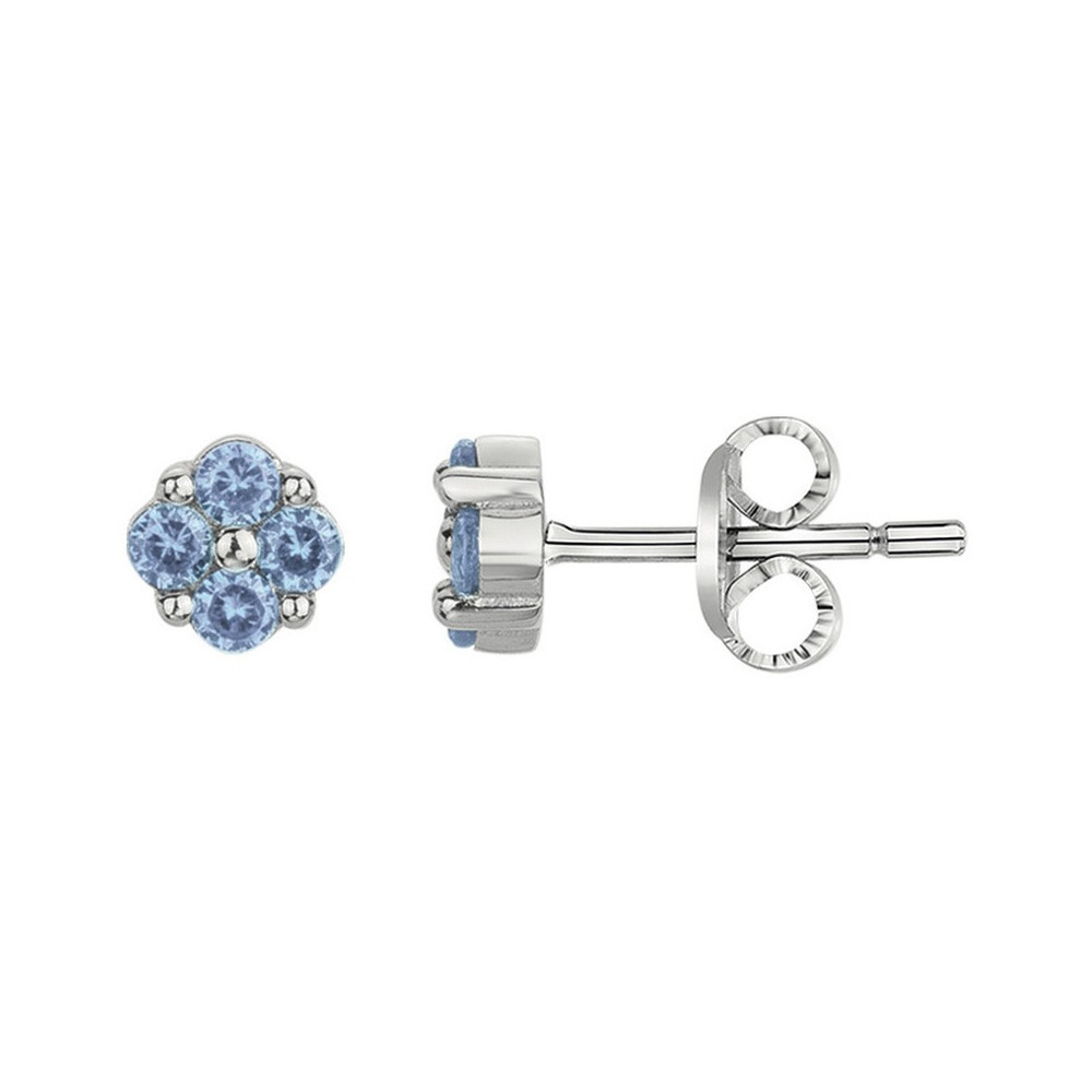 Boucles d'oreilles Argent 925/1000, 8 spinelles bleues by Stauffer