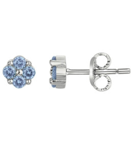 Boucles d'oreilles Argent 925/1000, 8 spinelles bleues by Stauffer
