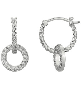 Boucles d'oreilles créoles Argent 925/1000, 34 oxydes de zirconium by Stauffer