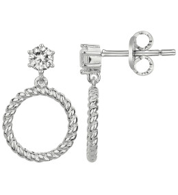 Boucles d'oreilles Argent 925/1000, 2 oxydes de zirconium by Stauffer