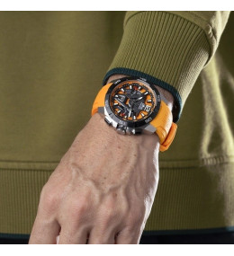 La Montre homme LOTUS, Vortex, chronographe, acier et caoutchouc orange, 18944/3