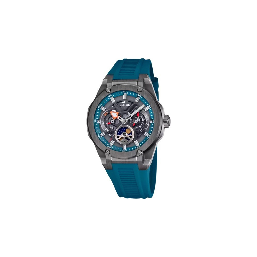 Montre homme LOTUS, Vortex, chronographe, acier et caoutchouc bleu, 18946/4