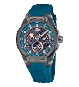 Montre homme LOTUS, Vortex, chronographe, acier et caoutchouc bleu, 18946/4