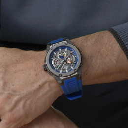 La Montre homme LOTUS, Vortex, chronographe, acier et caoutchouc bleu, 18946/4