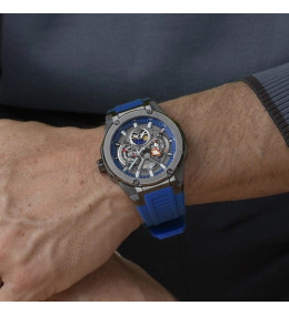La Montre homme LOTUS, Vortex, chronographe, acier et caoutchouc bleu, 18946/4