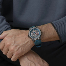La Montre homme LOTUS, Vortex, chronographe, acier et caoutchouc bleu, 18946/4