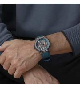La Montre homme LOTUS, Vortex, chronographe, acier et caoutchouc bleu, 18946/4