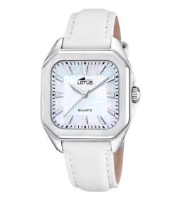 Montre femme LOTUS, 3 aiguilles, acier et cuir beige, 18968/2