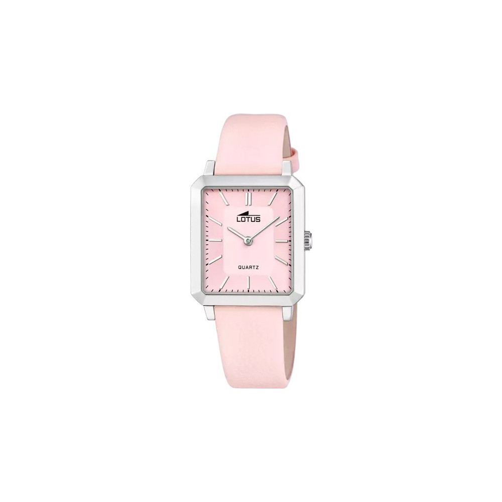 Montre femme LOTUS, 2 aiguilles, acier et cuir rose, 18987/2