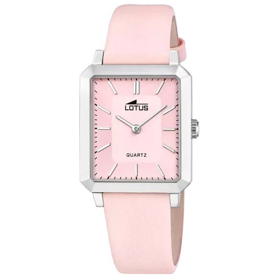 Montre femme LOTUS, 2 aiguilles, acier et cuir rose, 18987/2